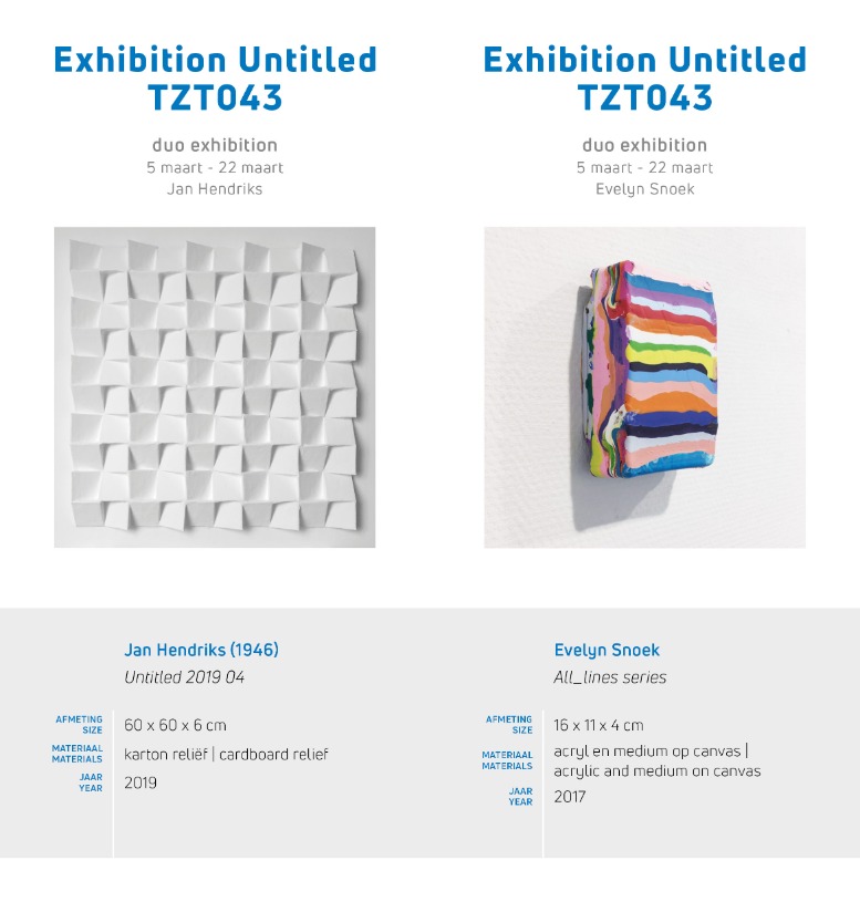 Coming up: duo exhibition TZO043